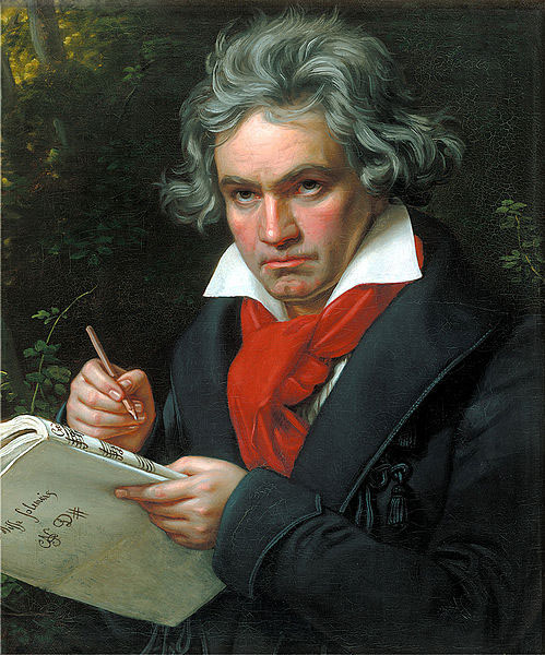 Portrait Ludwig van Beethoven when composing the Missa Solemnis